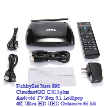 Included in CloudnetGO CR13plus Android TV Box 5.1